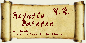 Mijajlo Maletić vizit kartica